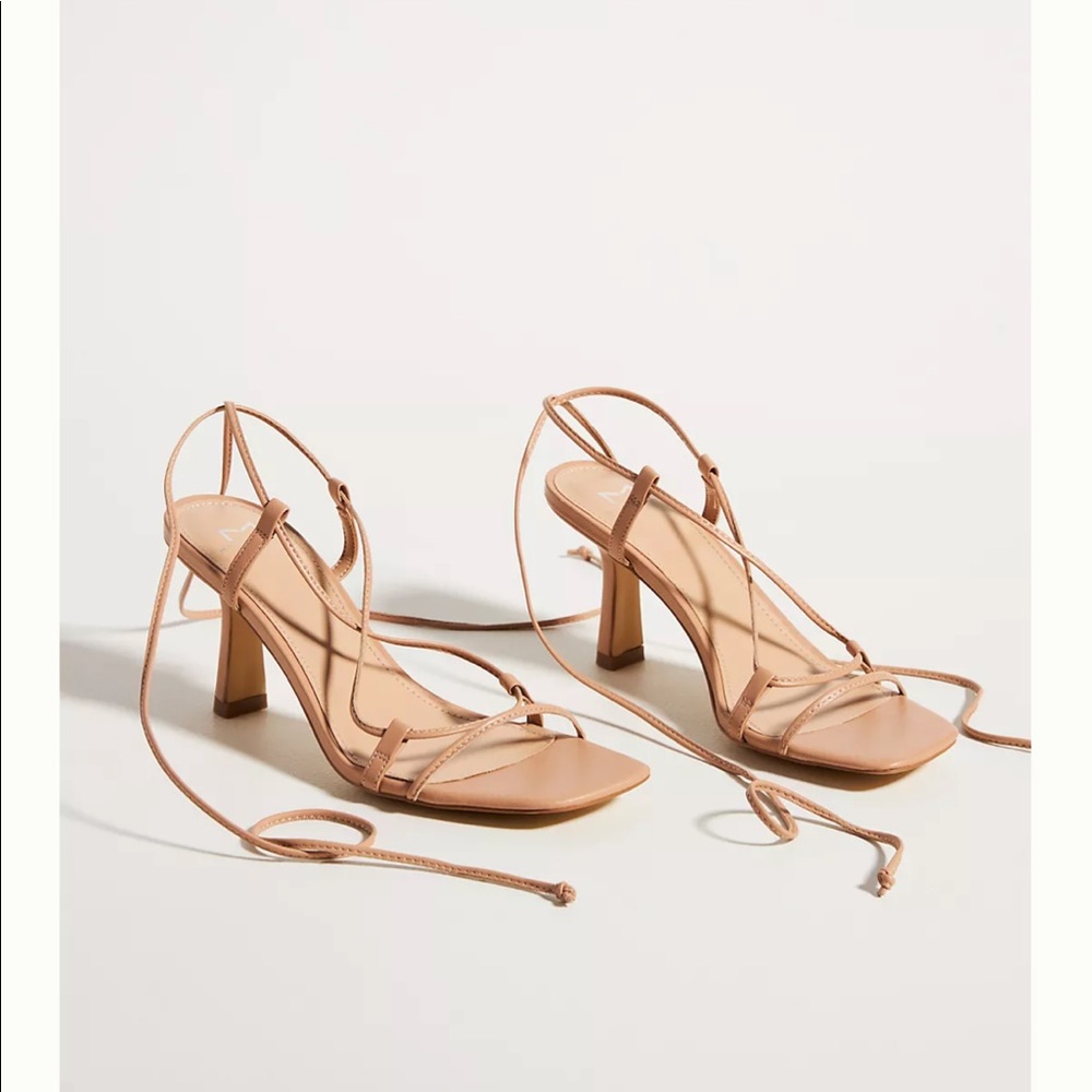 Nude Marc Fisher LTD wrap sandal heels 6 1/2